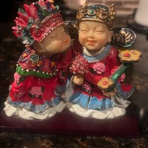Colorful Figurine Couple- Traditional Chinese Wedding Couple